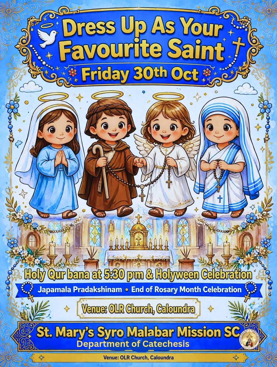 Dress up as your favourite saint, Friday 30 October